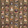 Tissu de décoration Semi-panama Portraits de chats – vert foncé/or,  thumbnail number 1
