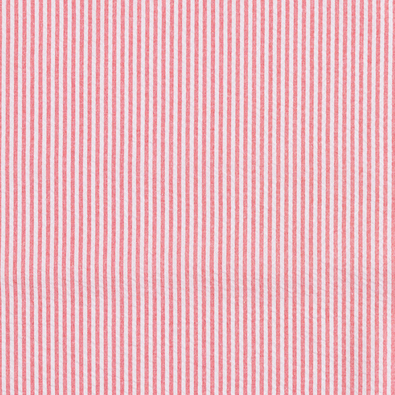 Seersucker Mélange coton à rayures – rouge/écru,  image number 1