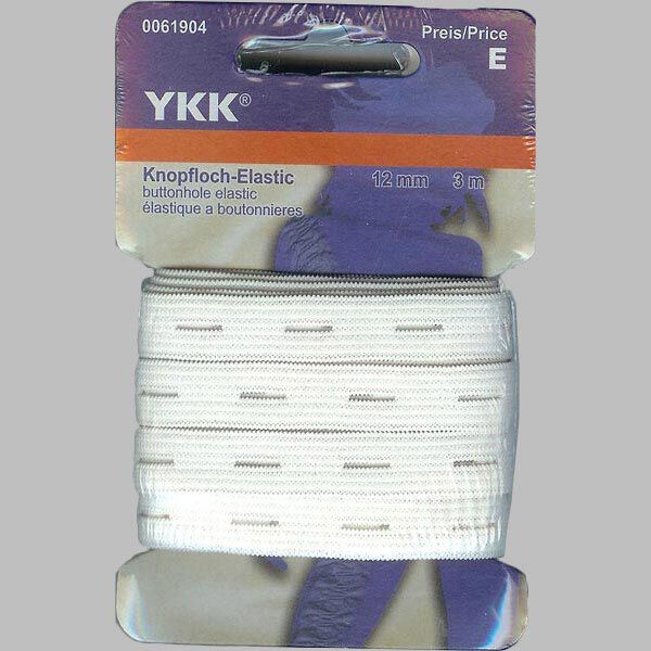 Élastique a boutonnières [3m] – blanc | YKK,  image number 1