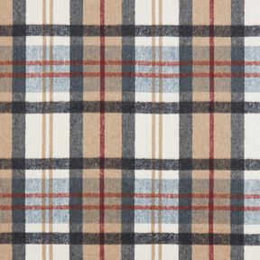 Tissu manteau tartan gratté – bleu clair/beige, 
