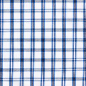 Tissu de coton pour chemise à carreaux – blanc/bleu, 