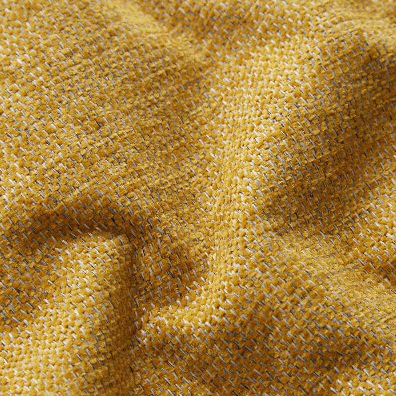 Tissu de revêtement Chenille Chiné – jaune curry/argent,  image number 2