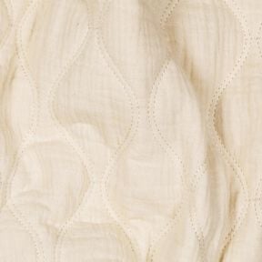 Tissu matelassé Tissu gaze de coton Vagues – écru, 