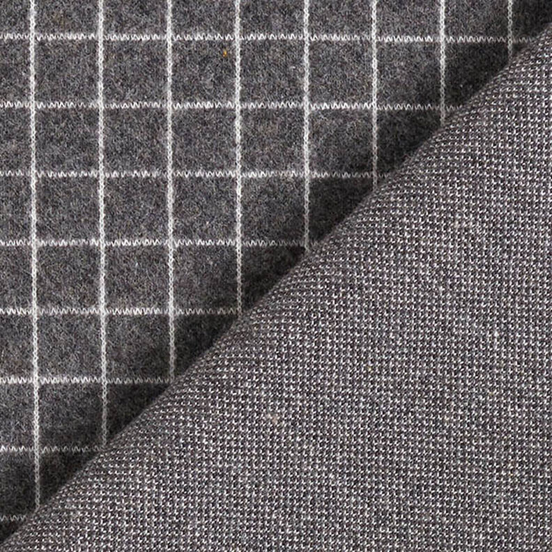 Maille jacquard brossée quadrillage – gris foncé, image number 5