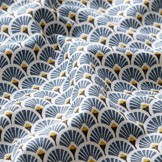 Coton enduit Petit éventail – bleu jean, 
