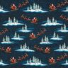 French Terry Sweat d’été Le Père Noël arrive | Glitzerpüppi – bleu nuit/chili,  thumbnail number 1