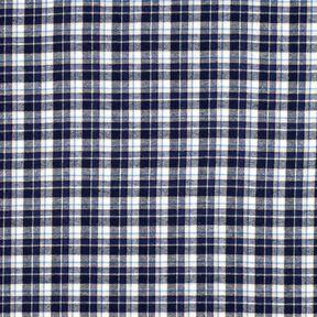 Flanelle coton petit carreaux – bleu marine/écru, 