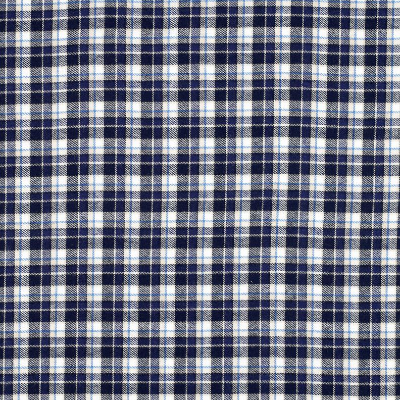 Flanelle coton petit carreaux – bleu marine/écru, image number 1