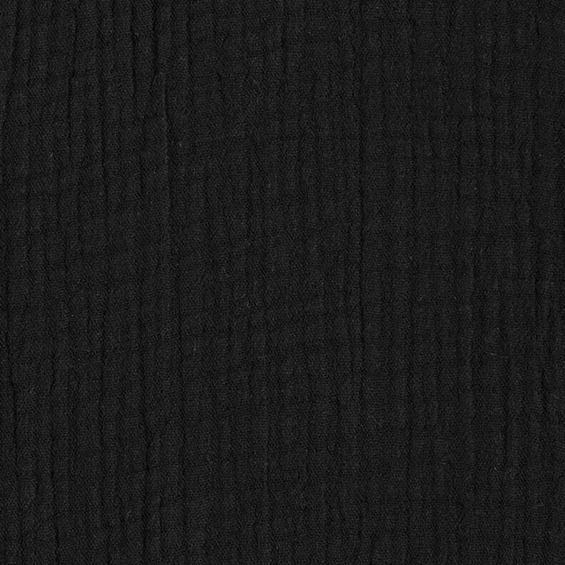 GOTS Tissu triple gaze de coton – noir,  image number 4