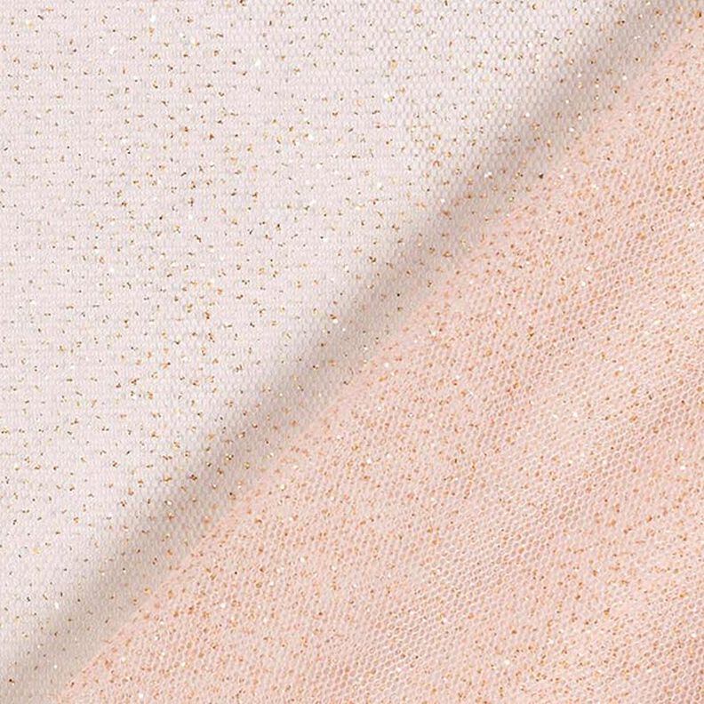 Tissu tulle scintillant – rose clair/or,  image number 4