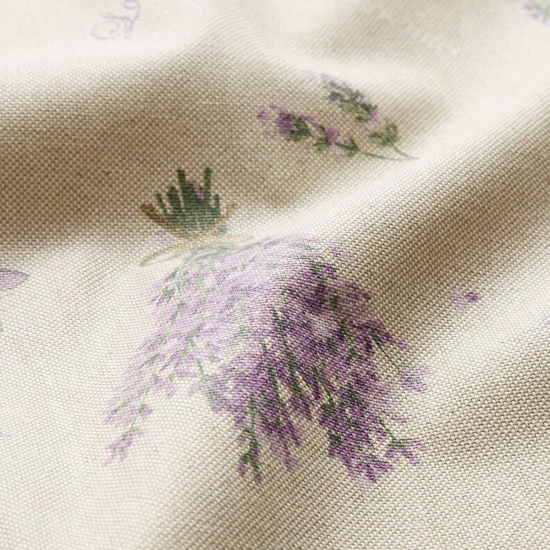 Coton enduit Bouquet de lavande – nature/lavande, image number 3