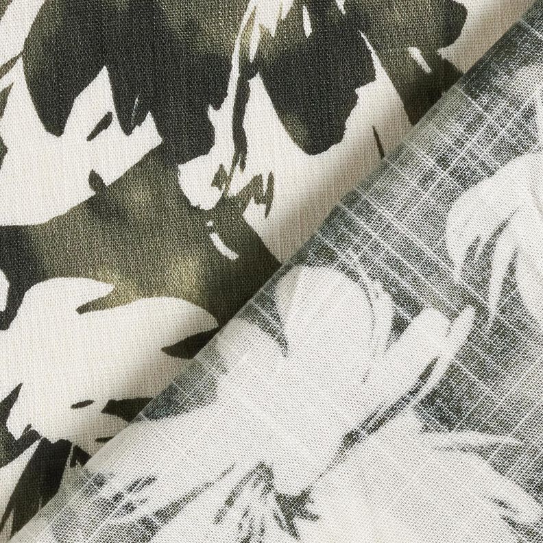 Tissu viscose roses sauvages à l'aquarelle – pin foncé/écru,  image number 4