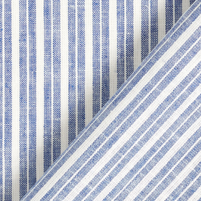 Mélange lin coton Rayures larges – bleu jean/écru,  image number 4