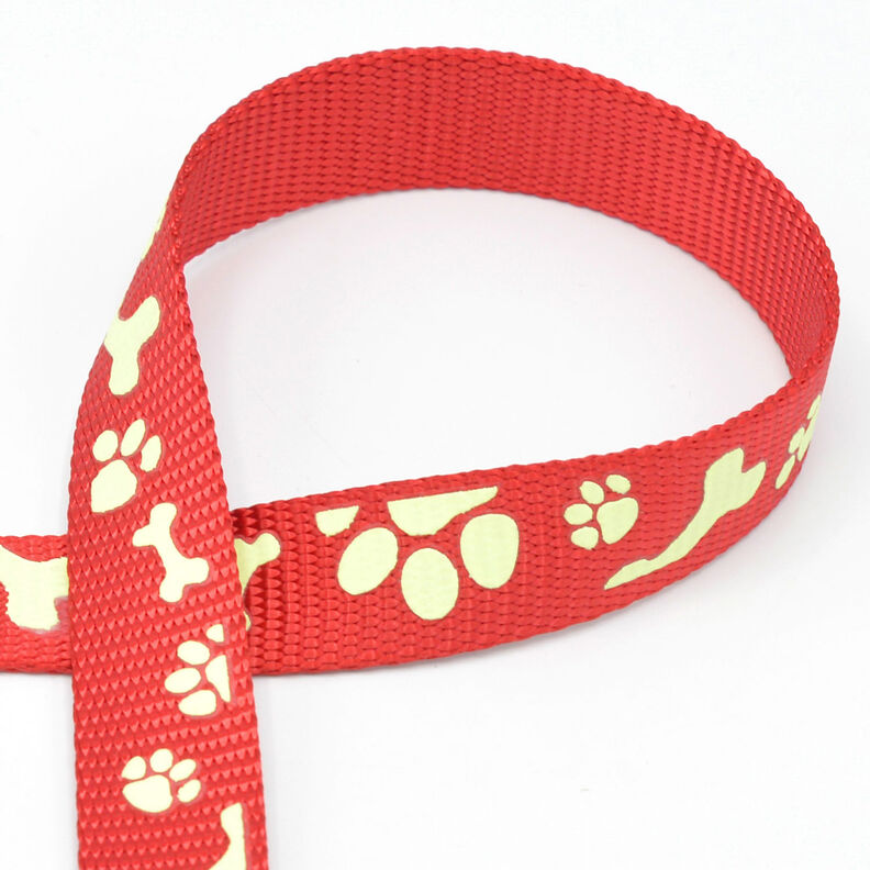 Ruban réfléchissant Laisse pour chien [20 mm] – rouge,  image number 1