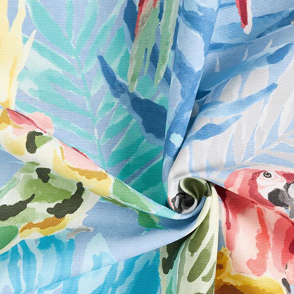 Tissu d’extérieur Canvas Oiseaux tropicaux – bleu clair/turquoise, image number 3