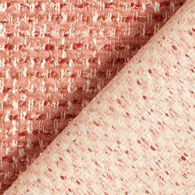 Tissu de revêtement tissu aspect bouclé coloré – vieux rose/crème, image number 3