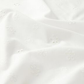 Dentelle brodée Fleurs aux bords festonnés – blanc, 