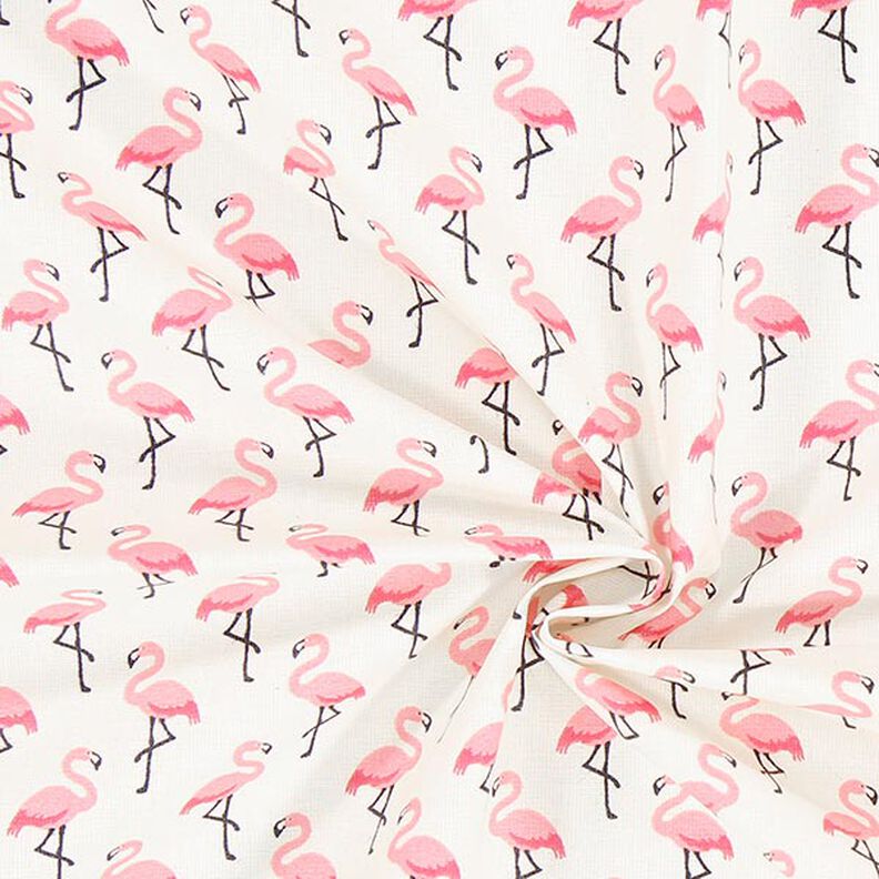 Coton enduit Flamant rose – écru,  image number 2