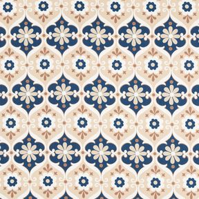 Jersey à ornements floraux – beige/bleu marine, 