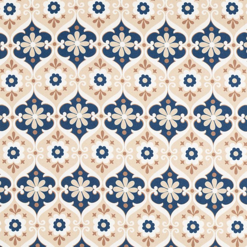 Jersey à ornements floraux – beige/bleu marine,  image number 1