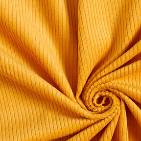 Velours côtelé large prélavé Uni – jaune curry, 