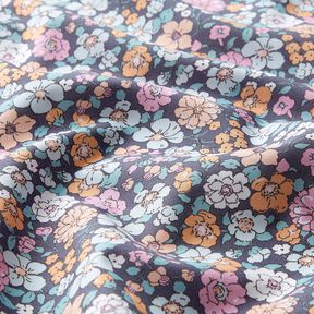 GOTS Popeline coton Prairie fleurie | Poppy Fabrics – gris schiste, 