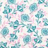 Mélange viscose lin Fleurs | Poppy Fabrics – ivoire/turquoise,  thumbnail number 1
