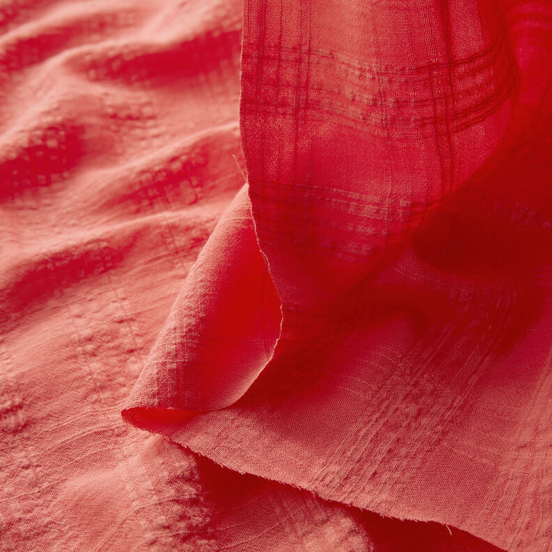 Seersucker en coton-viscose mélangés – corail, image number 3