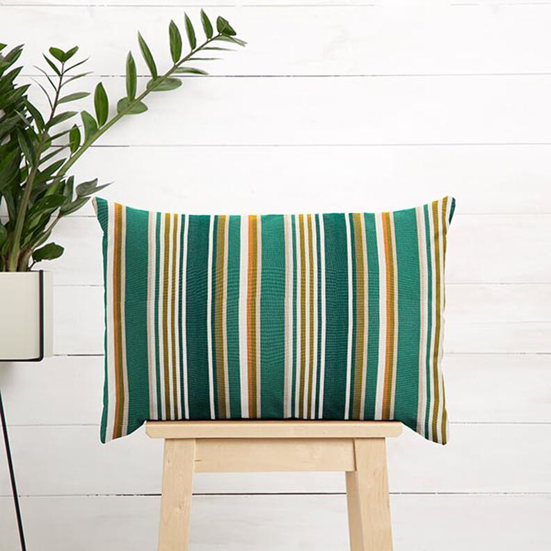 Toile pour store banne Rayures mixtes – vert sapin/écru,  image number 9