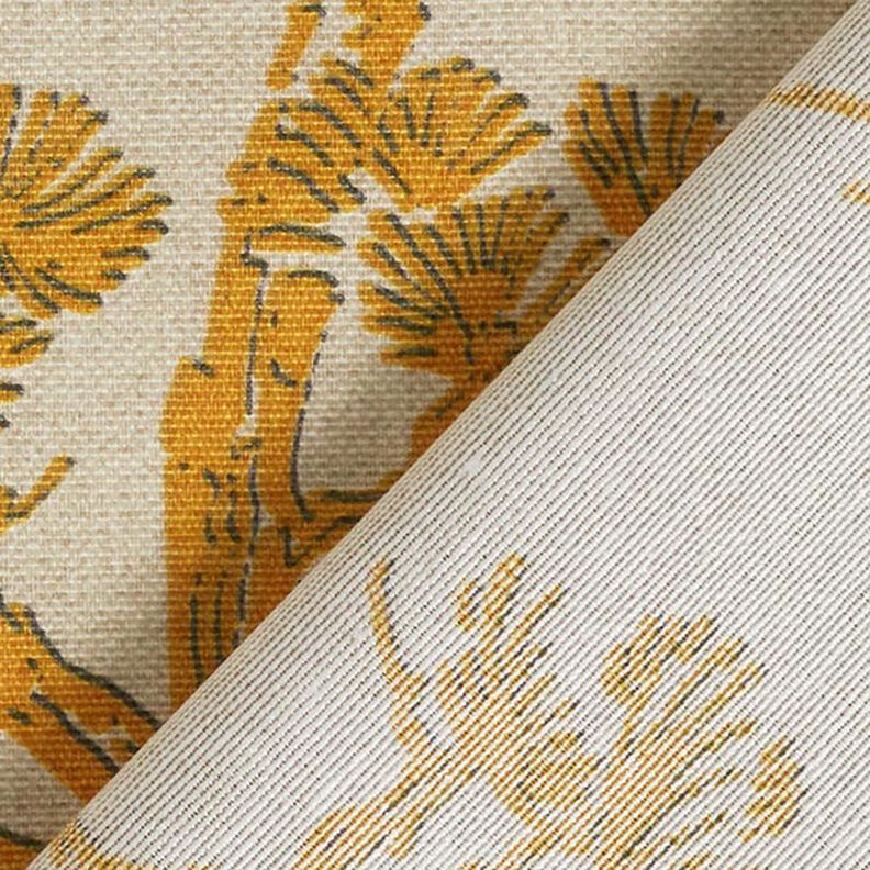 Tissu décoratif Toile Grue chinoise – beige/jaune curry,  image number 4