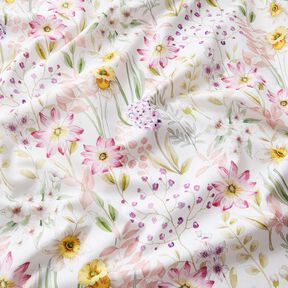 Tissu en coton Popeline Jonquilles – ivoire/vieux rose clair, 