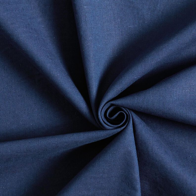 Lin et coton mélangé lavé – bleu nuit,  image number 1