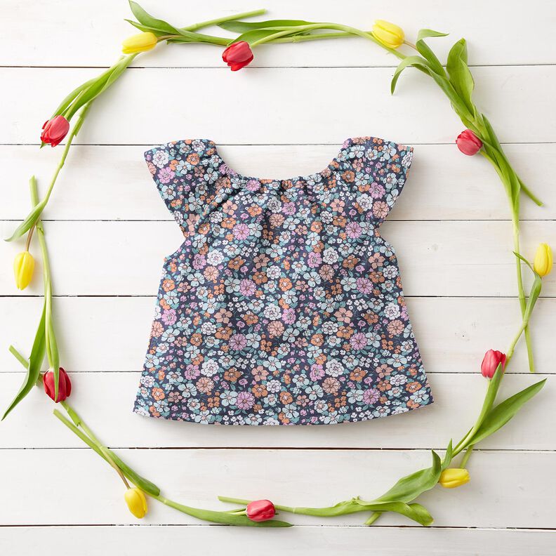 GOTS Popeline coton Prairie fleurie | Poppy Fabrics – gris schiste,  image number 5