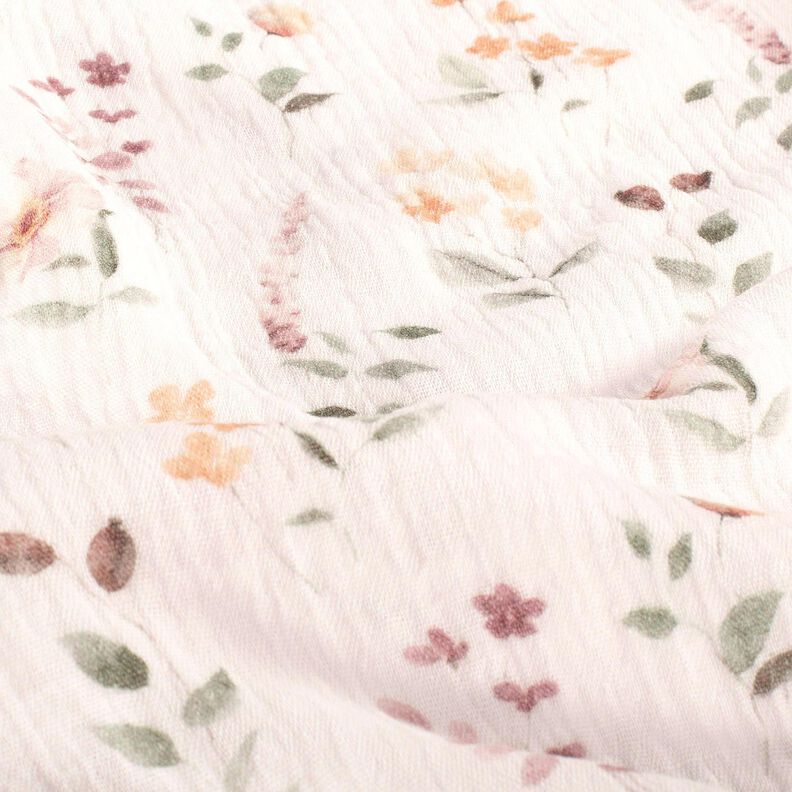 Tissu double gaze de coton prairie sauvage Impression numérique – blanc,  image number 2