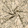 Velours extensible avec esquisses de fleurs – sable/noir,  thumbnail number 3