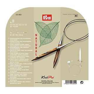 Jeu d’aiguilles à tricoter circulaires Natural, 12 pièces [4,0 – 10,0] | Prym, 