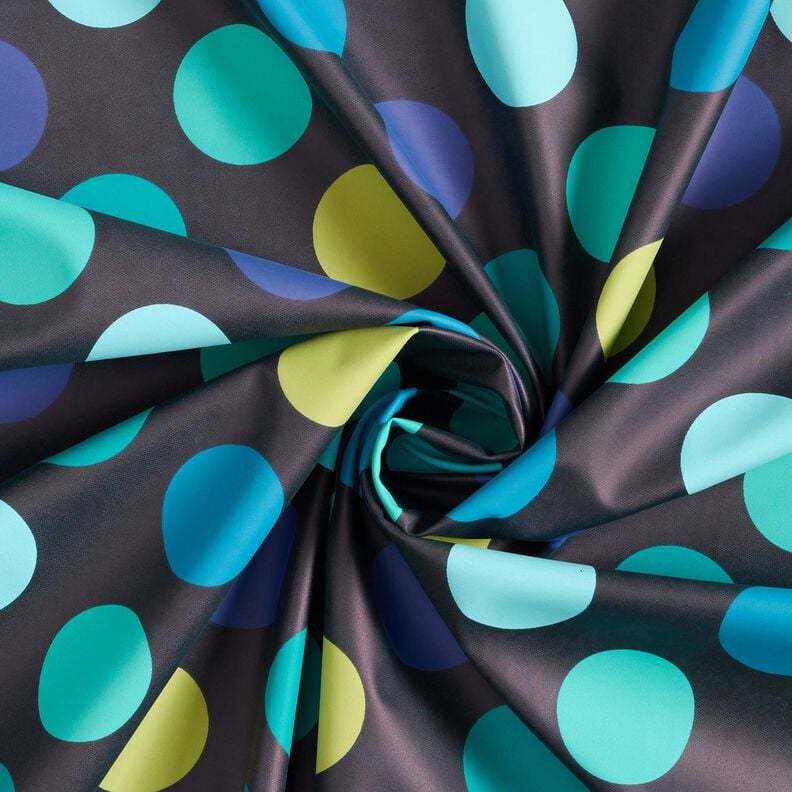 Tissu pour veste de pluie Cercles colorés – bleu nuit,  image number 4