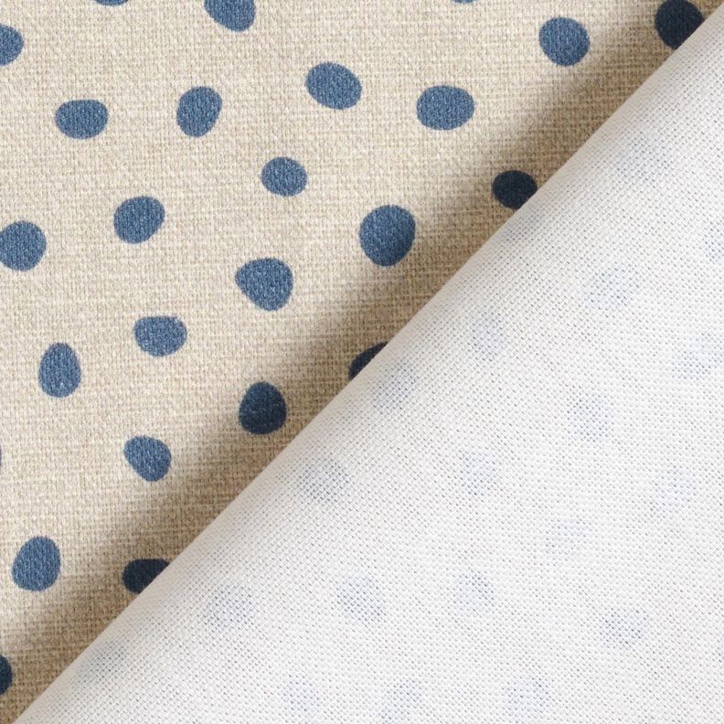 Tissu de décoration Semi-panama points éparpillés – bleu/noix de cajou,  image number 4