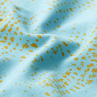 GOTS Jersey coton épi de maïs | Tula – bleu aqua/jaune curry, 