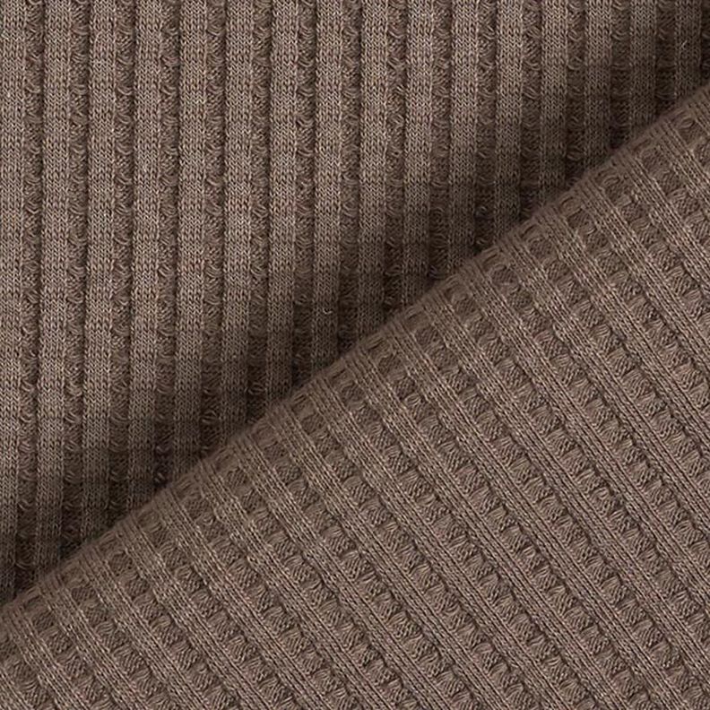 Jersey de coton gaufré uni – marron clair,  image number 3
