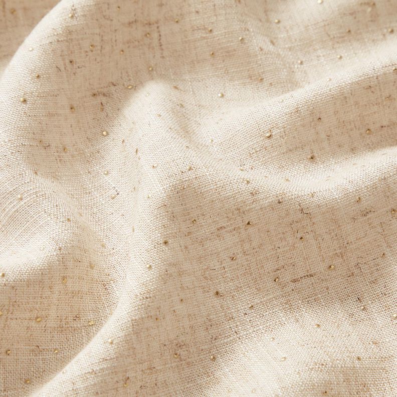 Mélange viscose lin Glitzerpunkte – amande/or métallisé,  image number 2