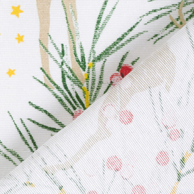 Tissu de décoration Canvas Rennes et branches – blanc,  image number 4