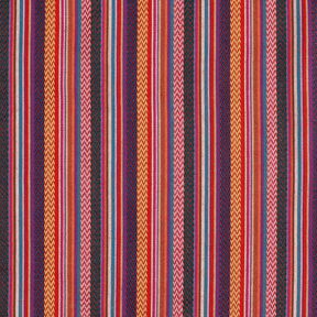 Tissu de décoration Jacquard Rayures chevrons – carmin/vert, 