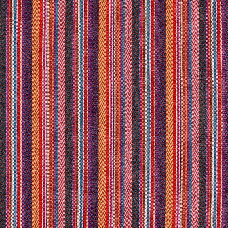 Tissu de décoration Jacquard Rayures chevrons – carmin/vert, image number 1
