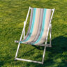 Extérieur Tissu pour chaise longue Rayures verticales 44 cm – noix de cajou/turquoise,  thumbnail number 4