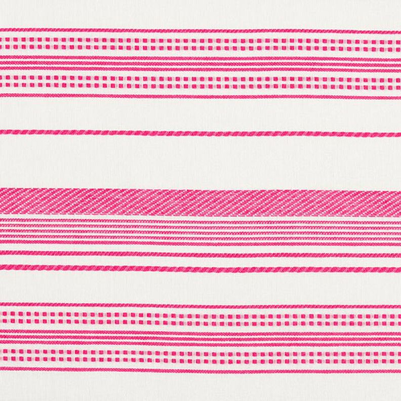 Tissu en coton rayures brodées – écru/rose vif,  image number 1