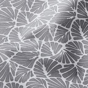 Coton enduit Mini feuilles abstraites – gris/blanc, 