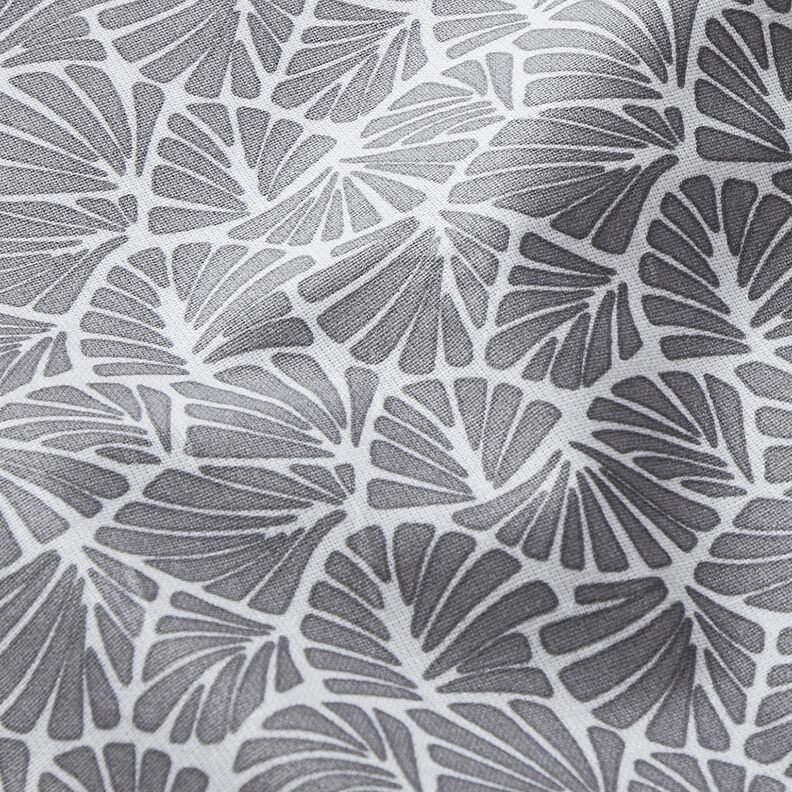 Coton enduit Mini feuilles abstraites – gris/blanc, image number 3