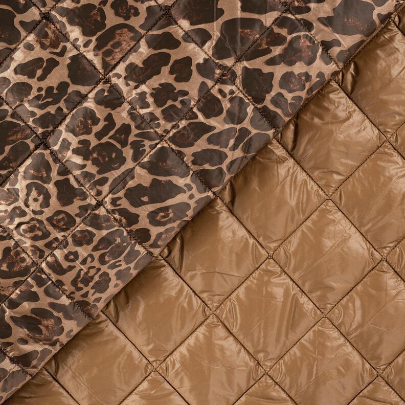 Tissu matelassé Losanges et lion – mocca/marron foncé,  image number 3