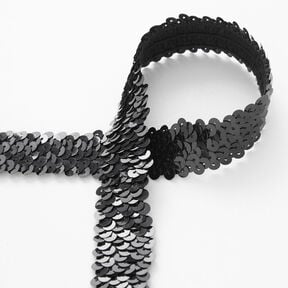 Bordure &eacute;lastique paillett&eacute;e [30mm] &ndash; noir, 